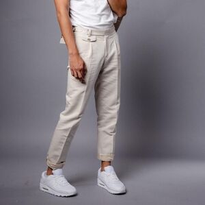 Suitsupply Brentwood Ivory Linen tapered Pants
